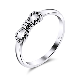 Bow Rope Silver Ring NSR-813
